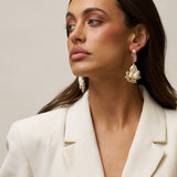 Pink Glass Large Pearl Drop earrings