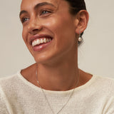 Small Pearl Hoop Earrings Silver