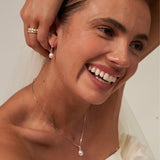 Small Pearl Hoop Earrings Silver