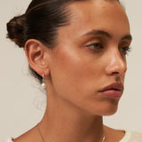 Small Pearl Hoop Earrings Silver