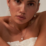 Small Pearl Hoop Earrings Silver