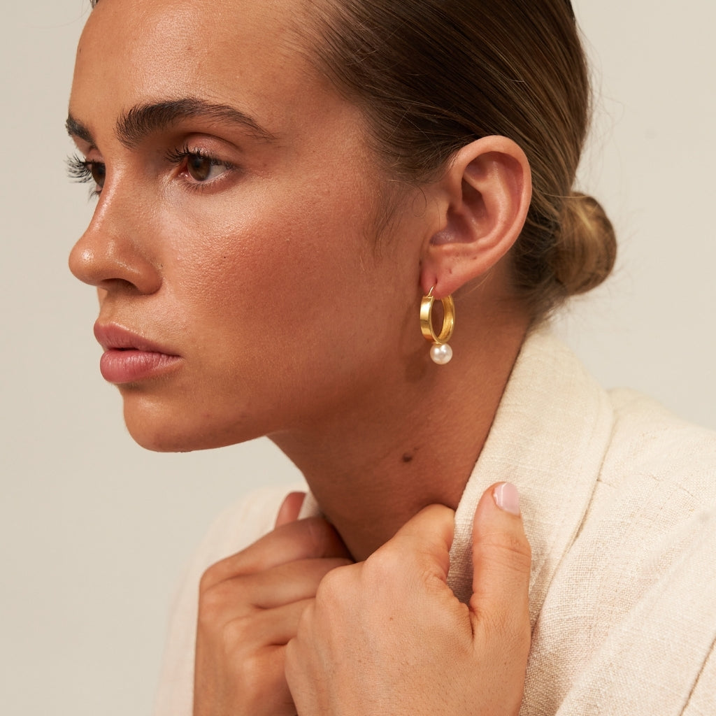 Pearl Hoop Earrings