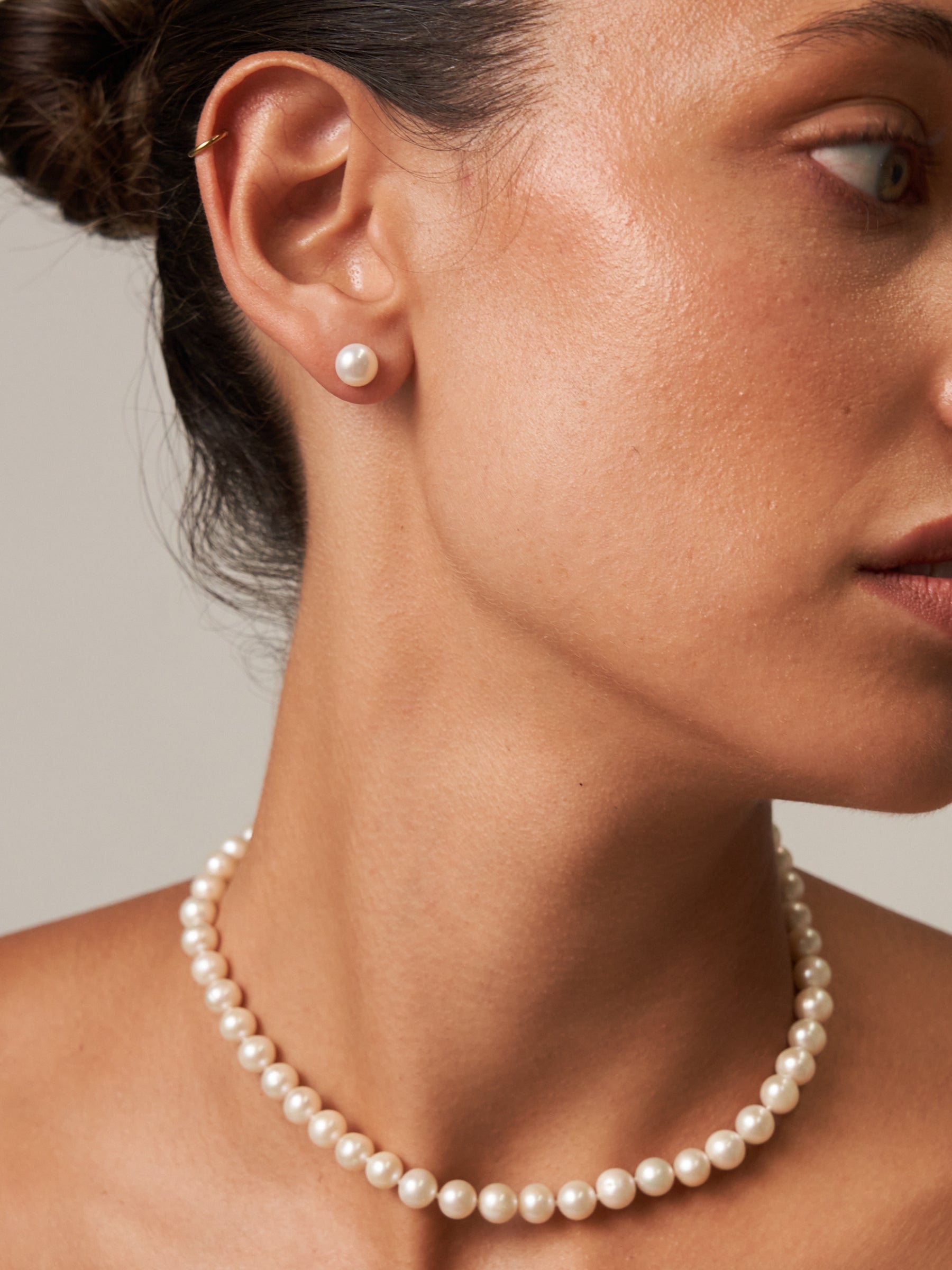 White Akoya Pearl Stud Earrings