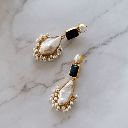 Amaris Baroque Pearl Drop Dangle Earrings