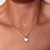 Gold Necklace with Heart Shape Pearl