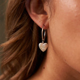 Pearl Heart shape hoop earrings