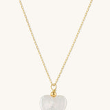 Pearl Heart Shape Silver Necklace Pendant