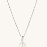 Pendant Adjustable Pearl Silver Necklace