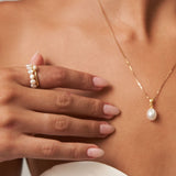 Adjustable Pearl Pendant Necklace