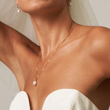 Adjustable Pearl Pendant Necklace