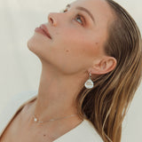 Baroque Pearl Drop Hoop Earrings