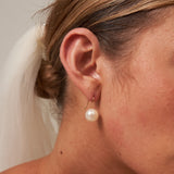 Large Pearl Drop Gold Hook earrings