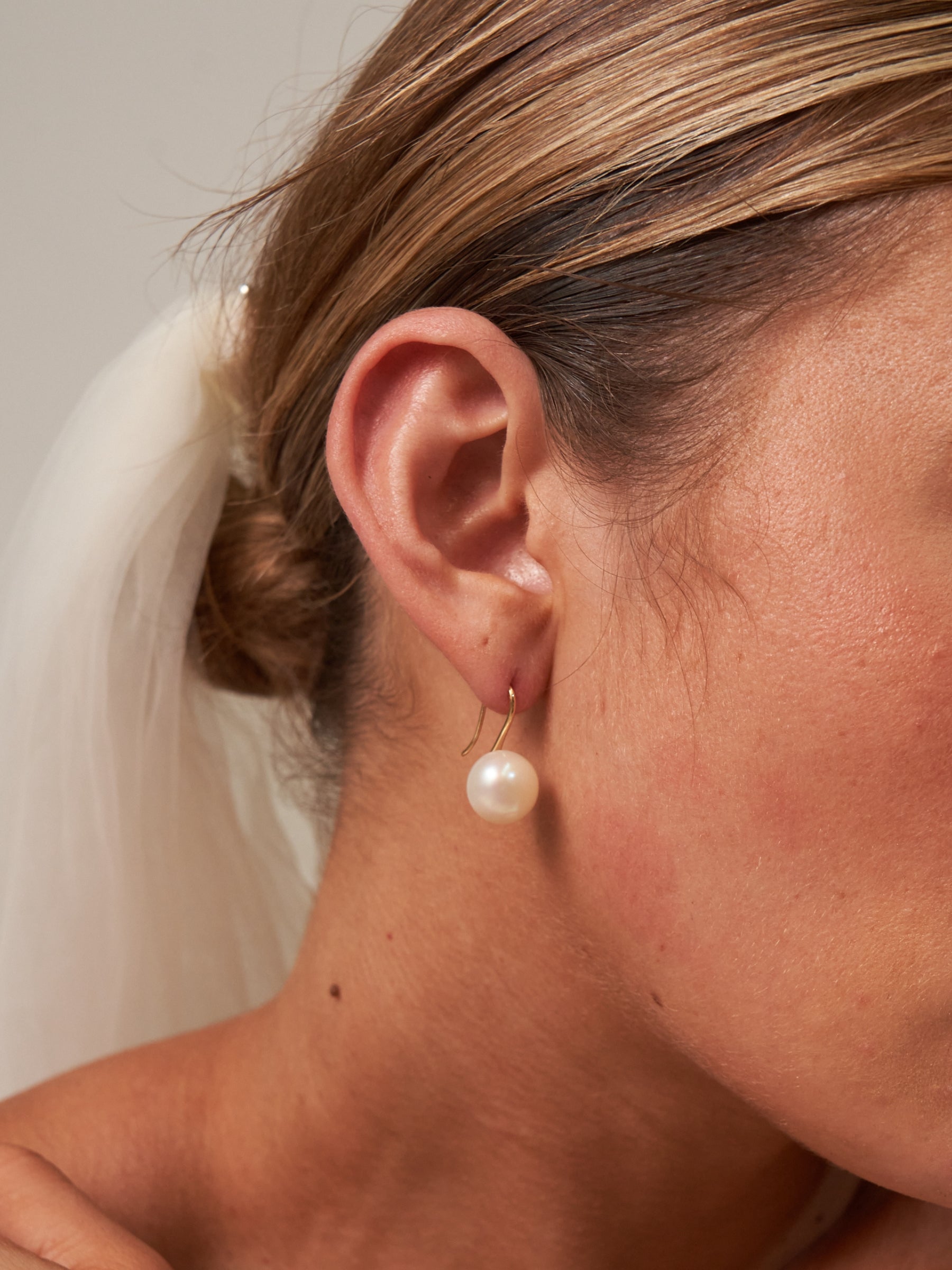 Large Pearl Drop Gold Hook earrings