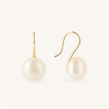 Large Pearl Drop Gold Hook earrings