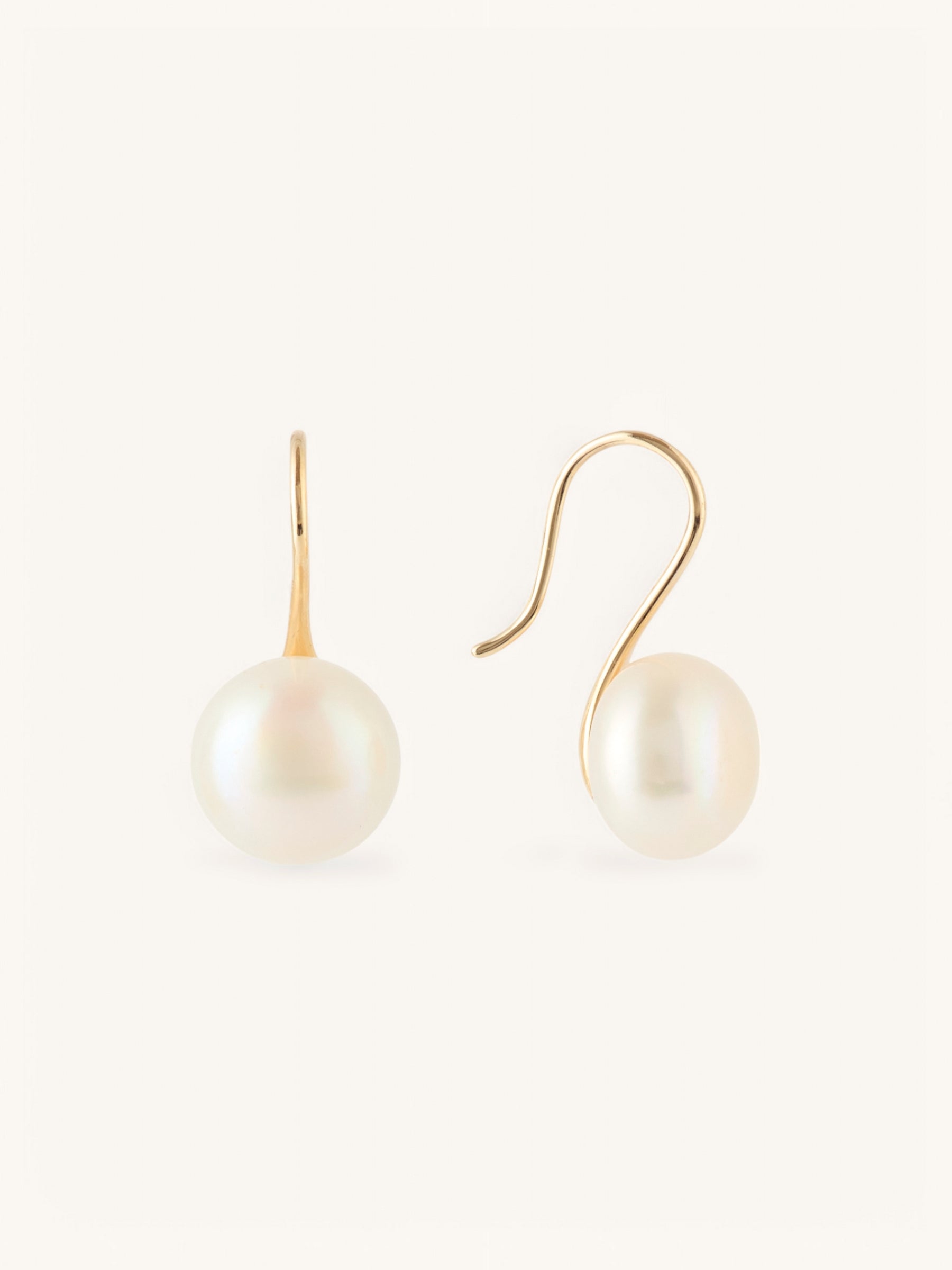 Large Pearl Drop Gold Hook earrings