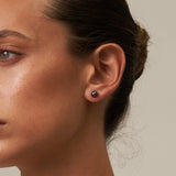 Black Pearl Akoya Studs with gold backs 
