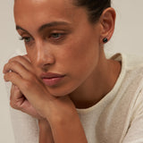 Black Pearl Akoya Studs with gold backs 