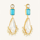 Celeste | Blue Glass Baroque Pearl Earrings *Pre-Order Only*