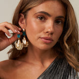 Blue Glass Large Pearl Drop earrings