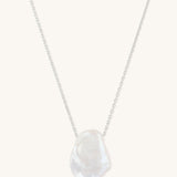Keshi Pearl Pendant Necklace in Sterling Silver