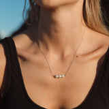 Three Pearl Pendant Necklace 