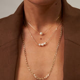 Three Pearl Pendant Necklace 