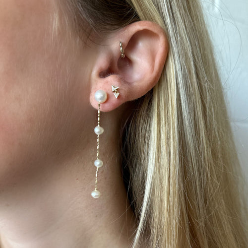 Pearl Drop Dangle Earrings in 14k Gold Fill