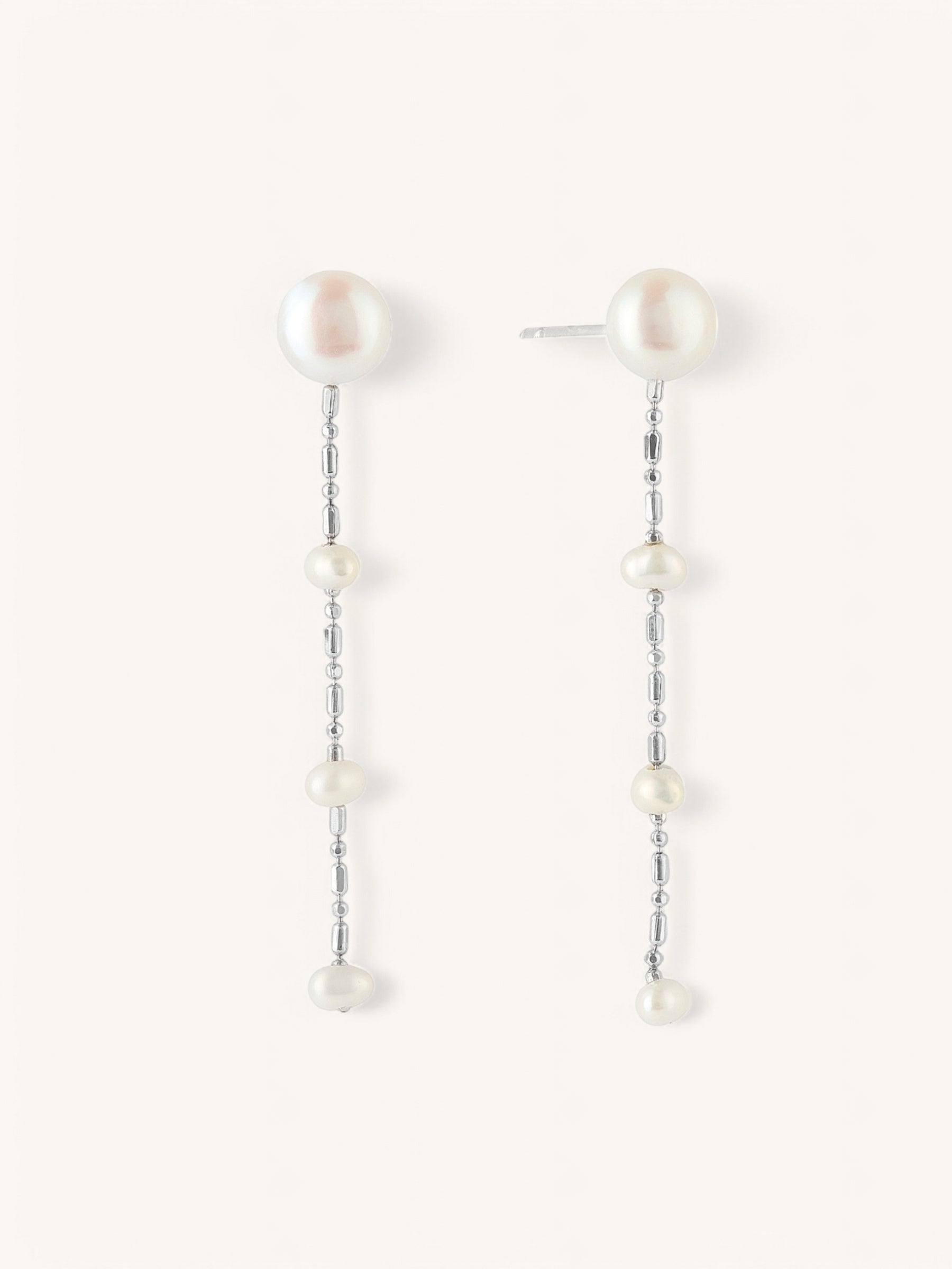Four Pearl Drop Dangle Earrings 