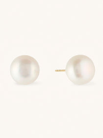 large white pearl stud earrings