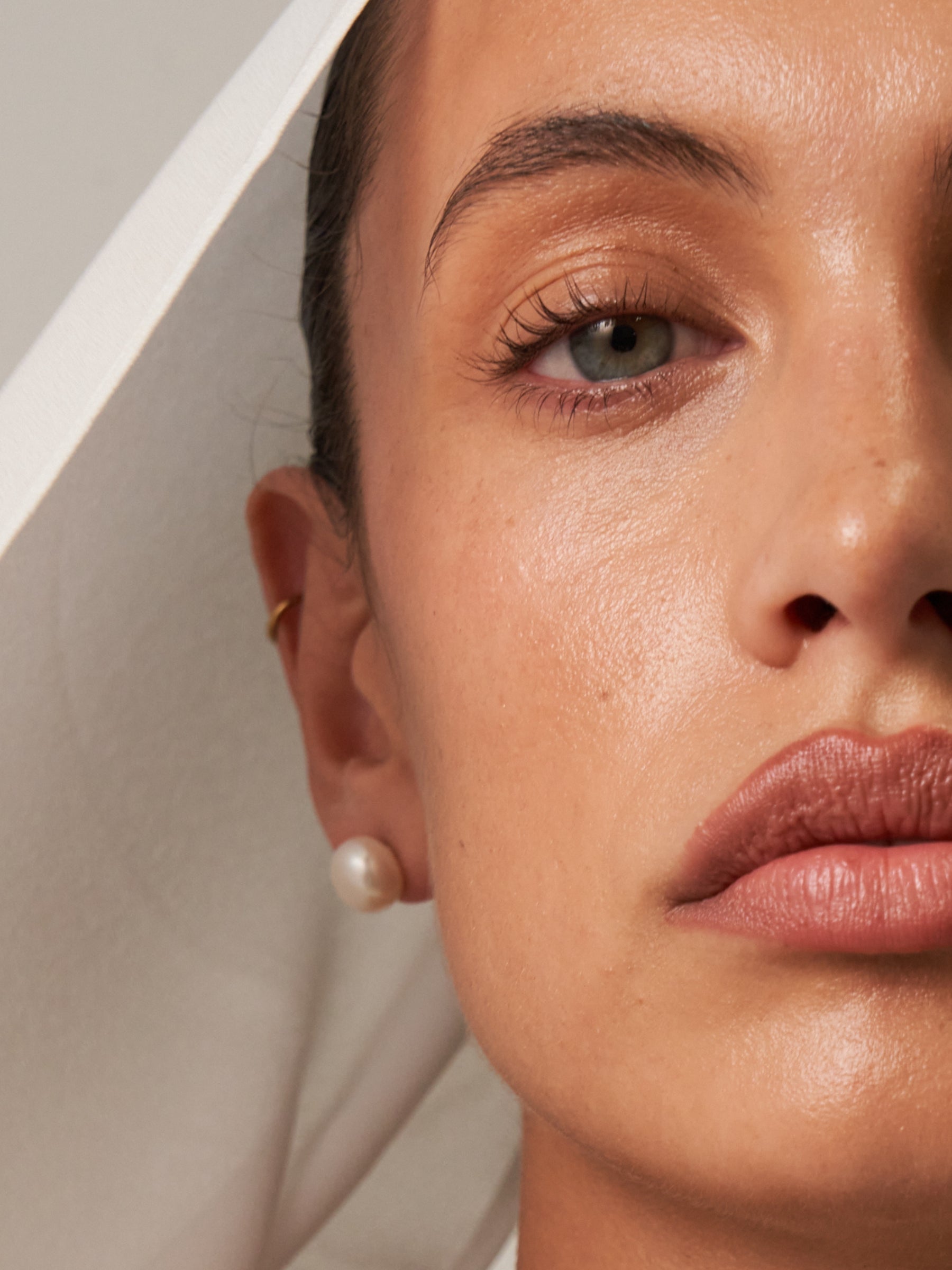 large white pearl stud earrings