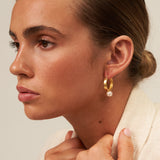 Chunky Gold Pearl Hoops