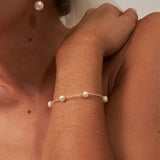 Five Pearl Gold Bracelet