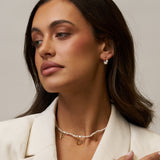 Four Pearl Cluster Hoops 