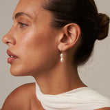 Double Pearl Hook Drop Earrings