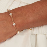Five Pearl Gold Bracelet