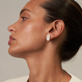 Large White Baroque Pearl Stud Earrings