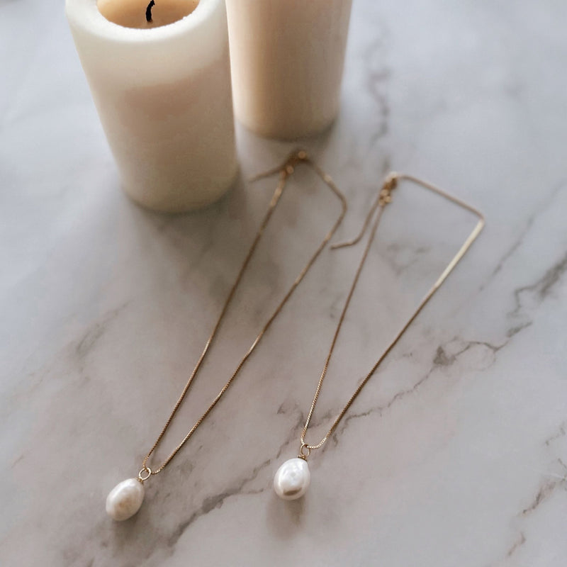 Keshi pearl gold necklace