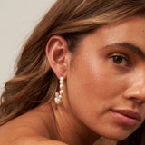 Large Baroque Pearl Hoop Earrings