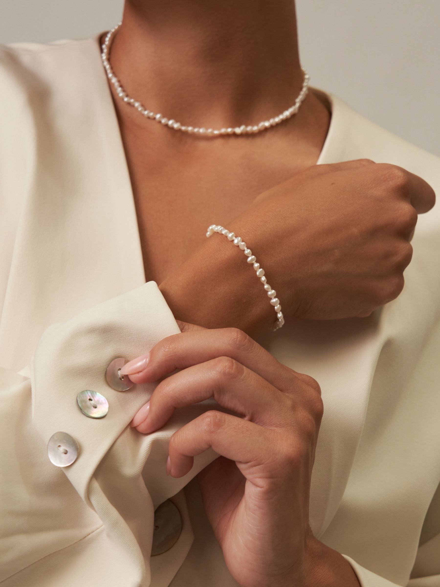 The Brixton Pearl Set bracelet and necklace