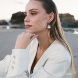 Baroque Pearl Drop Hoop Earrings