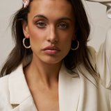 Large Hoop Earring adorned with Pearls