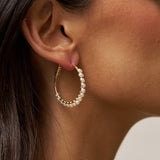 Large Hoop Earring adorned with Pearls