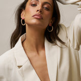 Large Hoop Earring adorned with Pearls