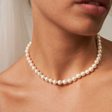 Round Pearl Strand Choker Necklace