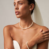 Round Pearl Strand Choker Necklace