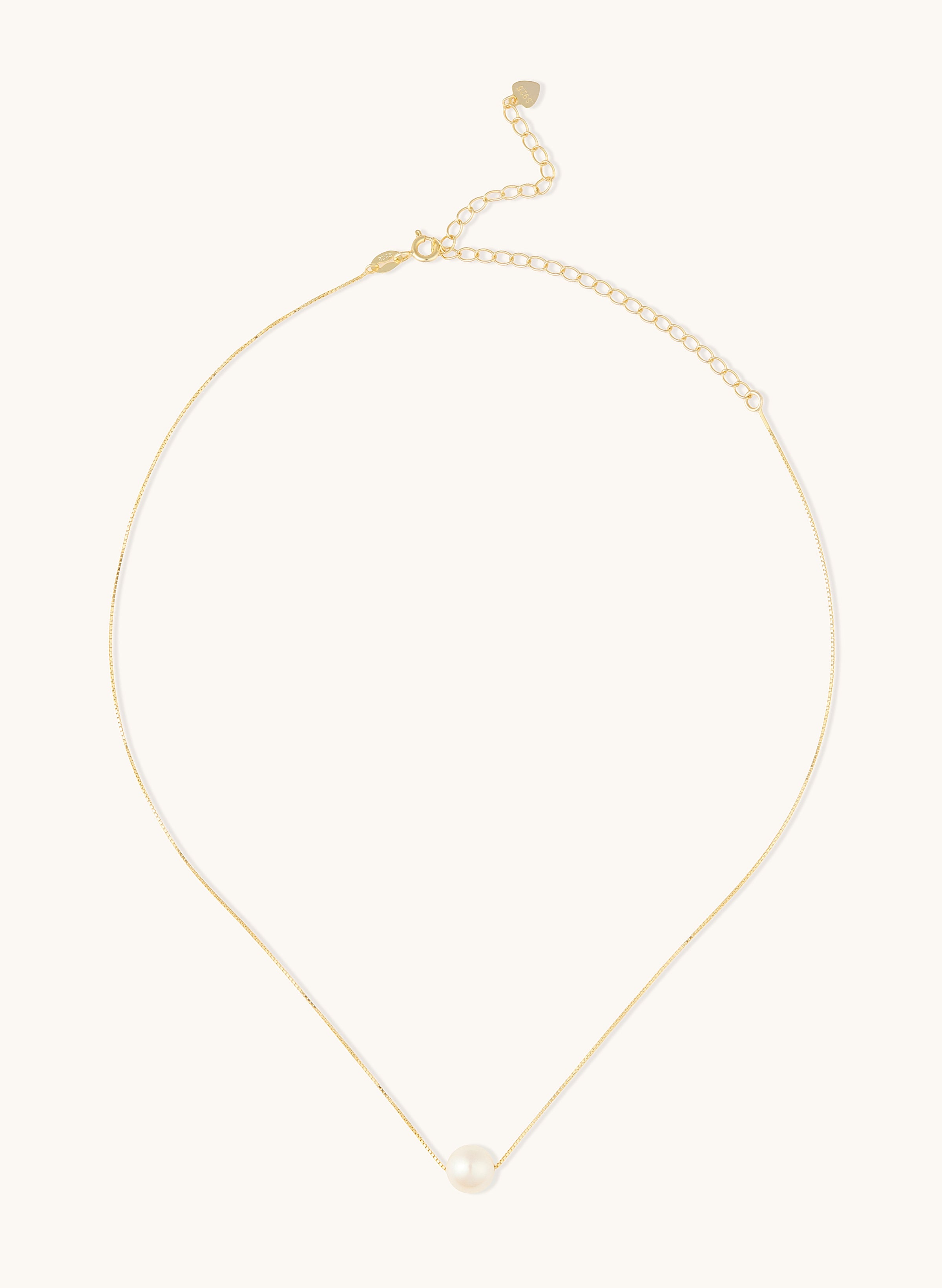Adjustable gold pearl pendant neclace