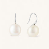 Pearl Hook Silver Earrings