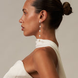 Five Pearl Large Drop Dangle Earrings