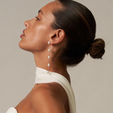 Five Pearl Large Drop Dangle Earrings