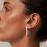 Seven White Pearl Drop Earrings